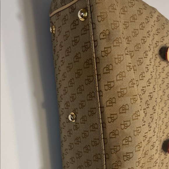 Dooney & Bourke Tan Monogram Satchel - Picture 5 of 11